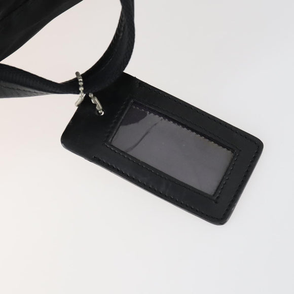 PRADA Boston Bag Nylon Black Silver Auth 153694