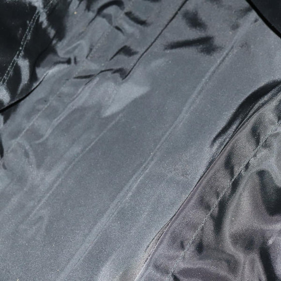 PRADA Boston Bag Nylon Black Silver Auth 153694