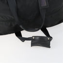 PRADA Boston Bag Nylon Black Silver Auth 153694-7