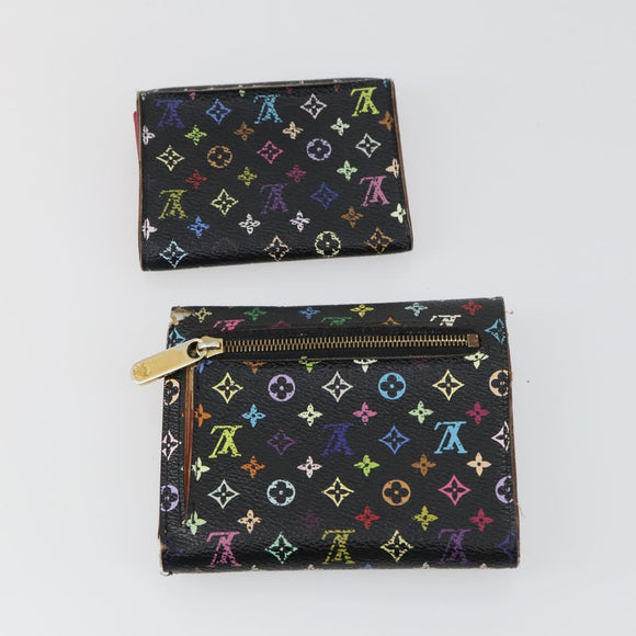 LOUIS VUITTON Monogram Key Case Wallet 6 Set White Black LV Auth 153695