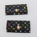 LOUIS VUITTON Monogram Key Case Wallet 6 Set White Black LV Auth 153695-15