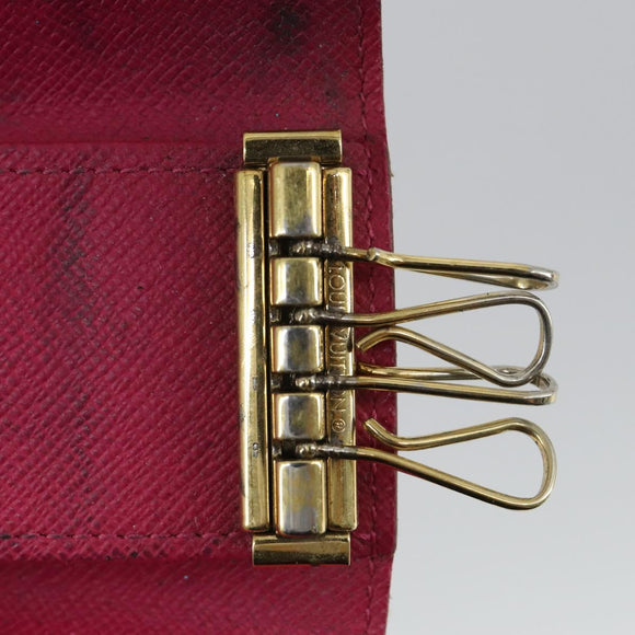 LOUIS VUITTON Monogram Key Case Wallet 6 Set White Black LV Auth 153695