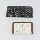 LOUIS VUITTON Monogram Key Case Wallet 6 Set White Black LV Auth 153695-3