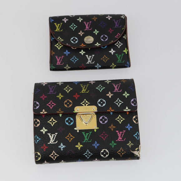 LOUIS VUITTON Monogram Key Case Wallet 6 Set White Black LV Auth 153695