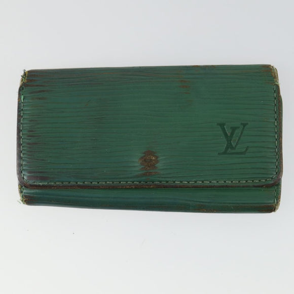 LOUIS VUITTON Epi Pass Case Key Case Wallet 5 Set Green LV Auth 153696