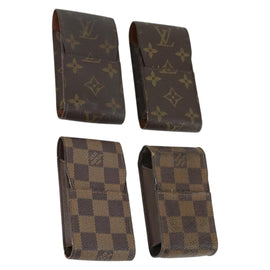 LOUIS VUITTON Monogram Damier Ebene Etui Cigarette Case 4 Set LV Auth 153697