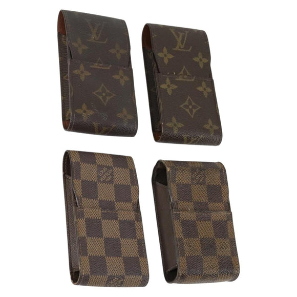 LOUIS VUITTON Monogram Damier Ebene Etui Cigarette Case 4 Set LV Auth 153697