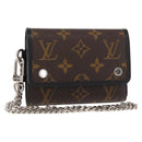 LOUIS VUITTON Monogram Macassar Porte Feuille Compact Wallet M60167 Auth 153698-1