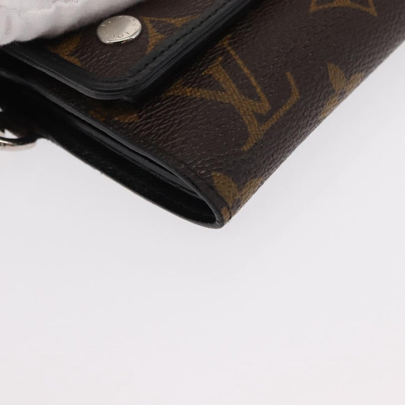 LOUIS VUITTON Monogram Macassar Porte Feuille Compact Wallet M60167 Auth 153698