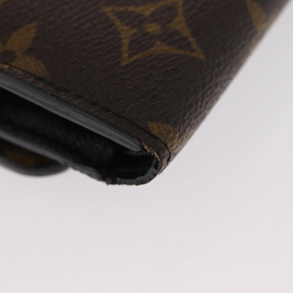 LOUIS VUITTON Monogram Macassar Porte Feuille Compact Wallet M60167 Auth 153698