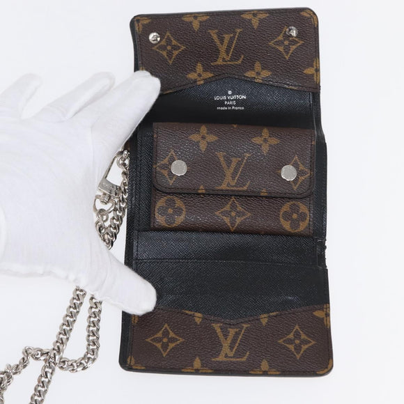 LOUIS VUITTON Monogram Macassar Porte Feuille Compact Wallet M60167 Auth 153698