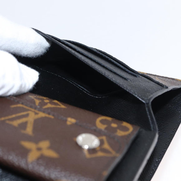 LOUIS VUITTON Monogram Macassar Porte Feuille Compact Wallet M60167 Auth 153698