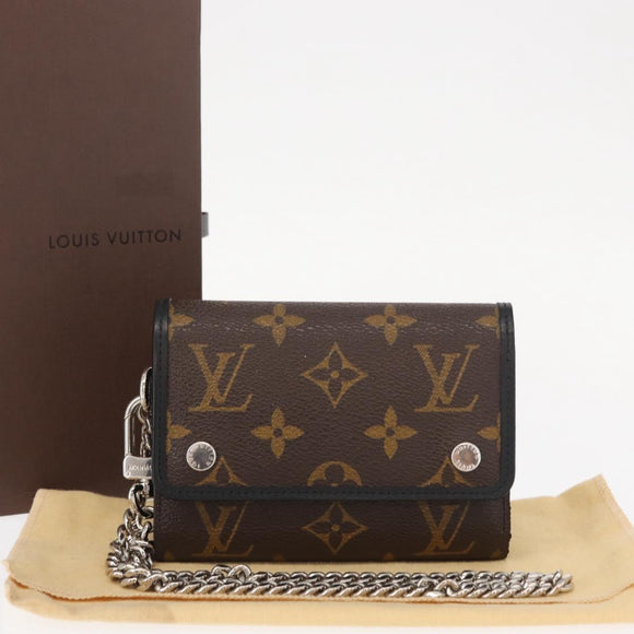 LOUIS VUITTON Monogram Macassar Porte Feuille Compact Wallet M60167 Auth 153698