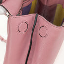 GUCCI Daily Bamboo Bag Leather 2way Pink Silver 370831 527066 Auth 153704V-24