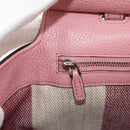 GUCCI Daily Bamboo Bag Leather 2way Pink Silver 370831 527066 Auth 153704V-27