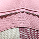 GUCCI Daily Bamboo Bag Leather 2way Pink Silver 370831 527066 Auth 153704V-11