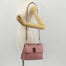 GUCCI Daily Bamboo Bag Leather 2way Pink Silver 370831 527066 Auth 153704V-29