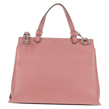 GUCCI Daily Bamboo Bag Leather 2way Pink Silver 370831 527066 Auth 153704V - 0