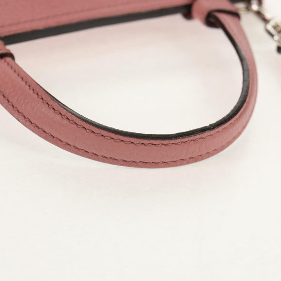 GUCCI Daily Bamboo Bag Leather 2way Pink Silver 370831 527066 Auth 153704V