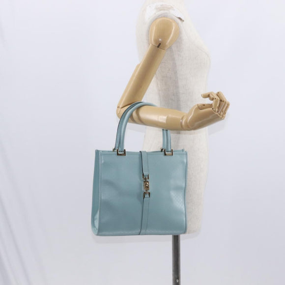 GUCCI Micro GG Canvas Guccissima Jackie Bag Leather Blue 002 1065 Auth 153706