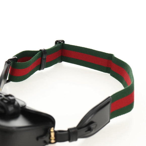 GUCCI Horsebit Web Sherry Line Bag Leather Black 726863 0416 Auth 153707SAM