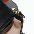 GUCCI Horsebit Web Sherry Line Bag Leather Black 726863 0416 Auth 153707SAM-22