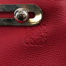 LOEWE Anagram Missy Small Shoulder Bag Leather Red Silver Auth 153712V-8