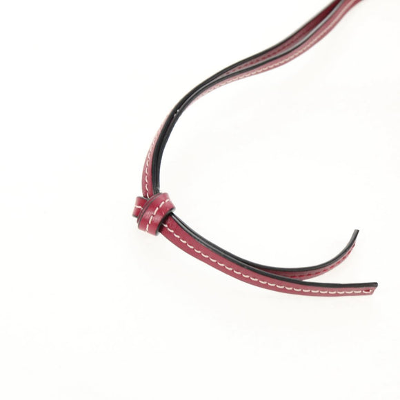 LOEWE Anagram Missy Small Shoulder Bag Leather Red Silver Auth 153712V