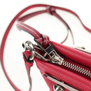 LOEWE Anagram Missy Small Shoulder Bag Leather Red Silver Auth 153712V-16