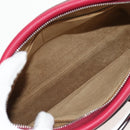 LOEWE Anagram Missy Small Shoulder Bag Leather Red Silver Auth 153712V-10