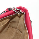 LOEWE Anagram Missy Small Shoulder Bag Leather Red Silver Auth 153712V-18