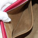 LOEWE Anagram Missy Small Shoulder Bag Leather Red Silver Auth 153712V-20