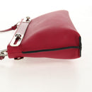 LOEWE Anagram Missy Small Shoulder Bag Leather Red Silver Auth 153712V-3