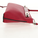LOEWE Anagram Missy Small Shoulder Bag Leather Red Silver Auth 153712V-4
