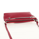 LOEWE Anagram Missy Small Shoulder Bag Leather Red Silver Auth 153712V-5