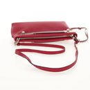 LOEWE Anagram Missy Small Shoulder Bag Leather Red Silver Auth 153712V-6