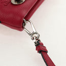 LOEWE Anagram Missy Small Shoulder Bag Leather Red Silver Auth 153712V-7
