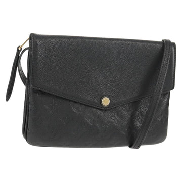 LOUIS VUITTON Monogram Empreinte Twice Shoulder Bag Black M50258 LV Auth 153716V