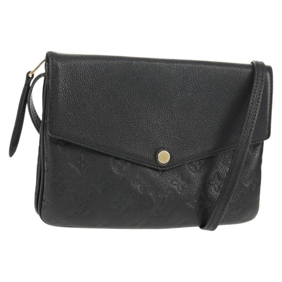 LOUIS VUITTON Monogram Empreinte Twice Shoulder Bag Black M50258 LV Auth 153716V