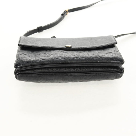 LOUIS VUITTON Monogram Empreinte Twice Shoulder Bag Black M50258 LV Auth 153716V