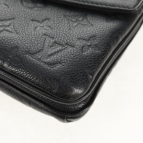 LOUIS VUITTON Monogram Empreinte Twice Shoulder Bag Black M50258 LV Auth 153716V