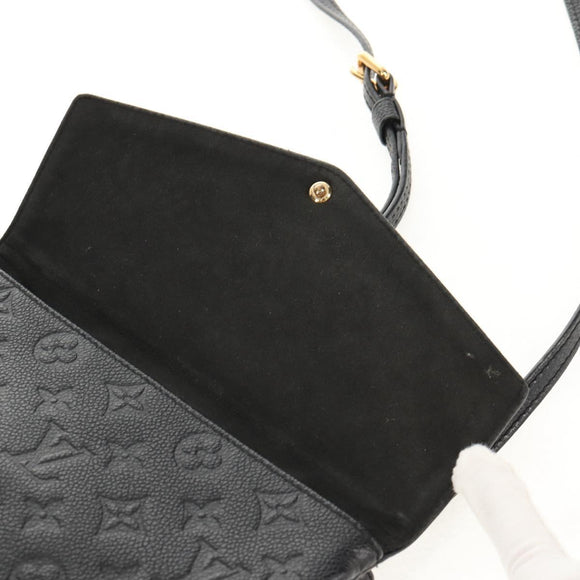 LOUIS VUITTON Monogram Empreinte Twice Shoulder Bag Black M50258 LV Auth 153716V
