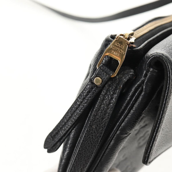 LOUIS VUITTON Monogram Empreinte Twice Shoulder Bag Black M50258 LV Auth 153716V