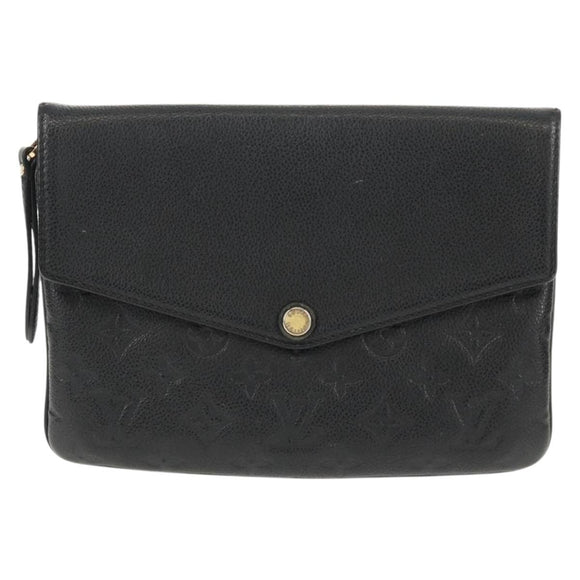 LOUIS VUITTON Monogram Empreinte Twice Shoulder Bag Black M50258 LV Auth 153716V