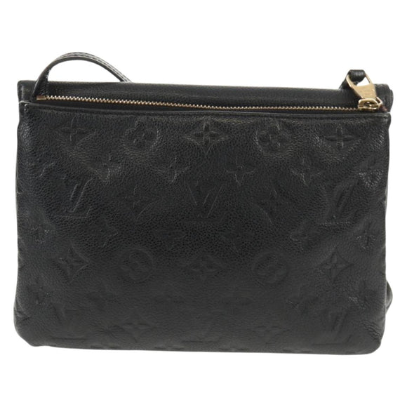 LOUIS VUITTON Monogram Empreinte Twice Shoulder Bag Black M50258 LV Auth 153716V