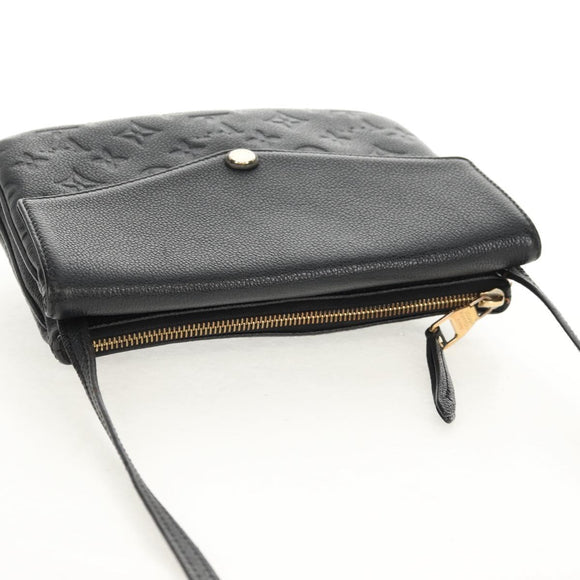 LOUIS VUITTON Monogram Empreinte Twice Shoulder Bag Black M50258 LV Auth 153716V