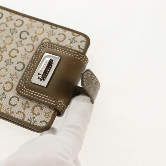 CELINE C Macadam Canvas Bifold Wallet Green Auth 153720V