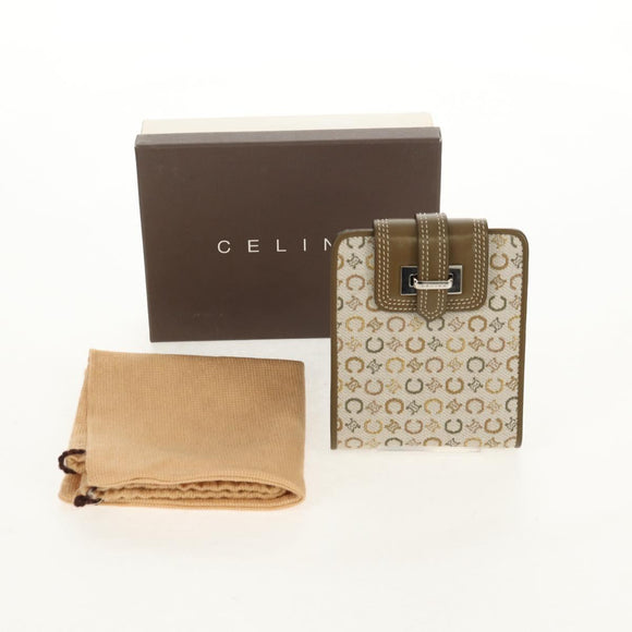 CELINE C Macadam Canvas Bifold Wallet Green Auth 153720V