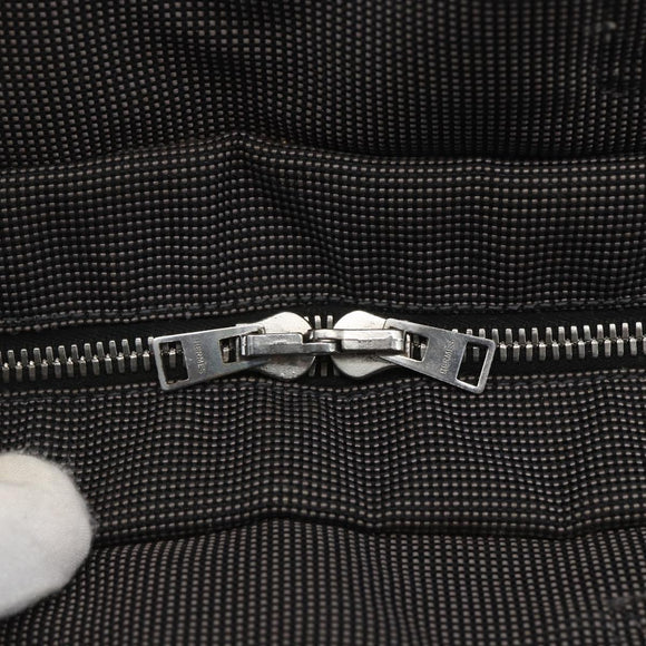 HERMES Her Line MM Hand Bag Canvas Gray Silver Auth 153727