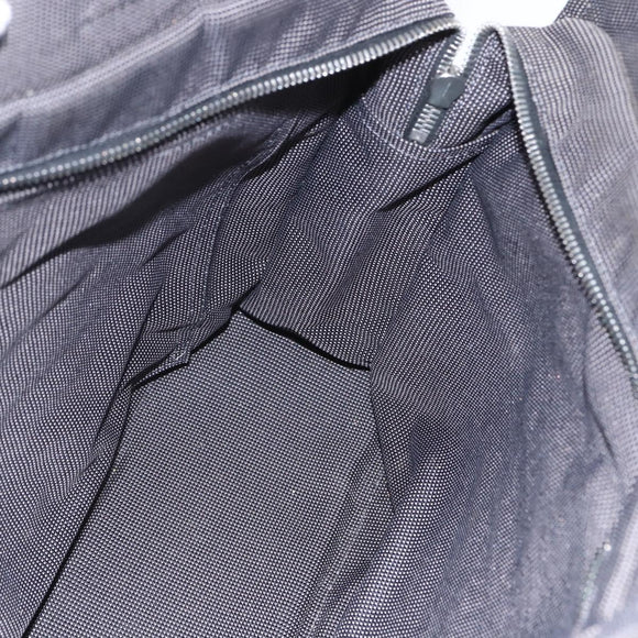 HERMES Her Line MM Hand Bag Canvas Gray Silver Auth 153727